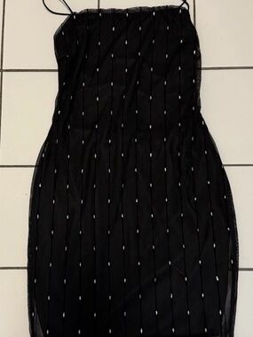 Black Beaded Bodycon Dress - Women